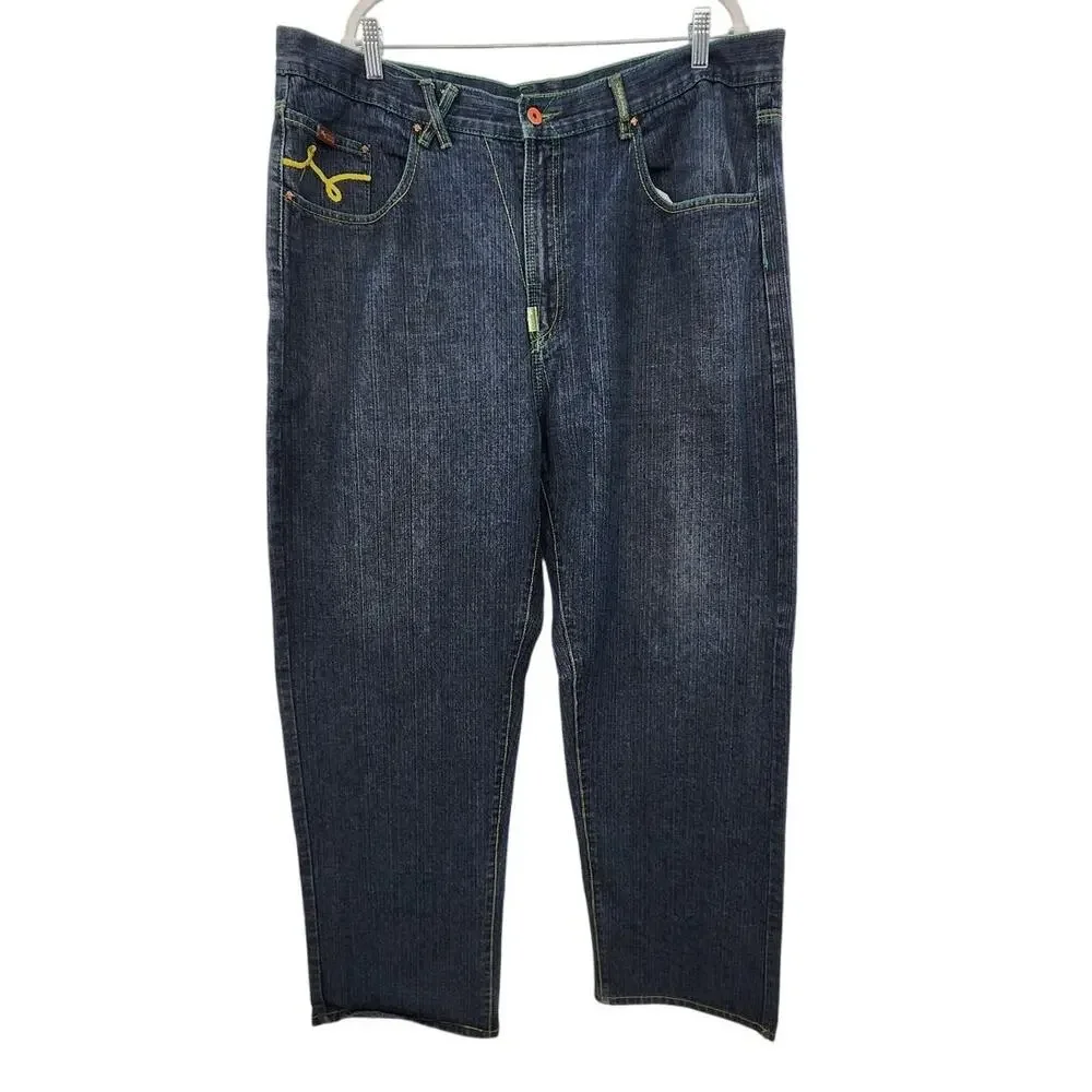 LRG Men's Large Pocket‎ Embroidered Jeans Size 42 X 33 Street Wear